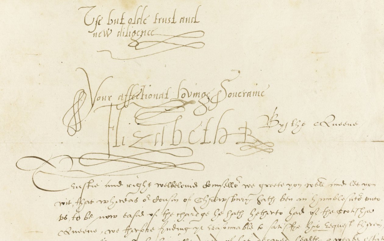 Autografbrev fra Dronning Elizabeth I til Mary, Queen of Scots, 1584 af Unbekannt
