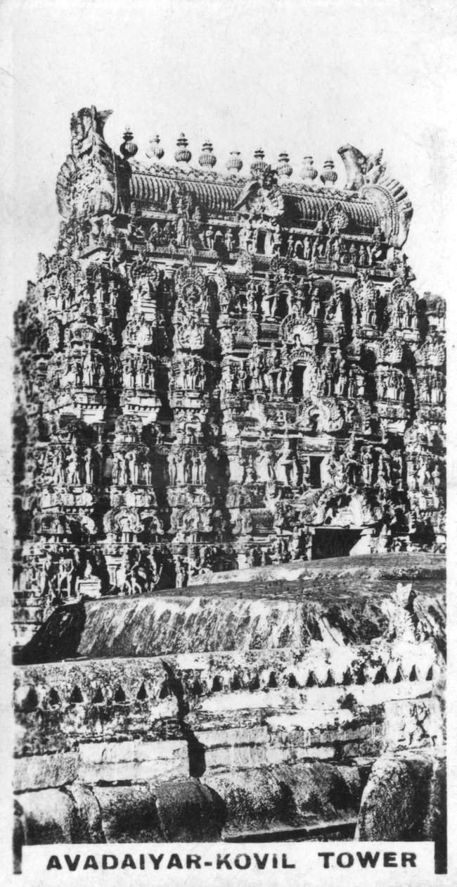 Audaiyar-Temple Tower, Avadayarkoil, Tamil Nadu, Indien, ca af Unbekannt