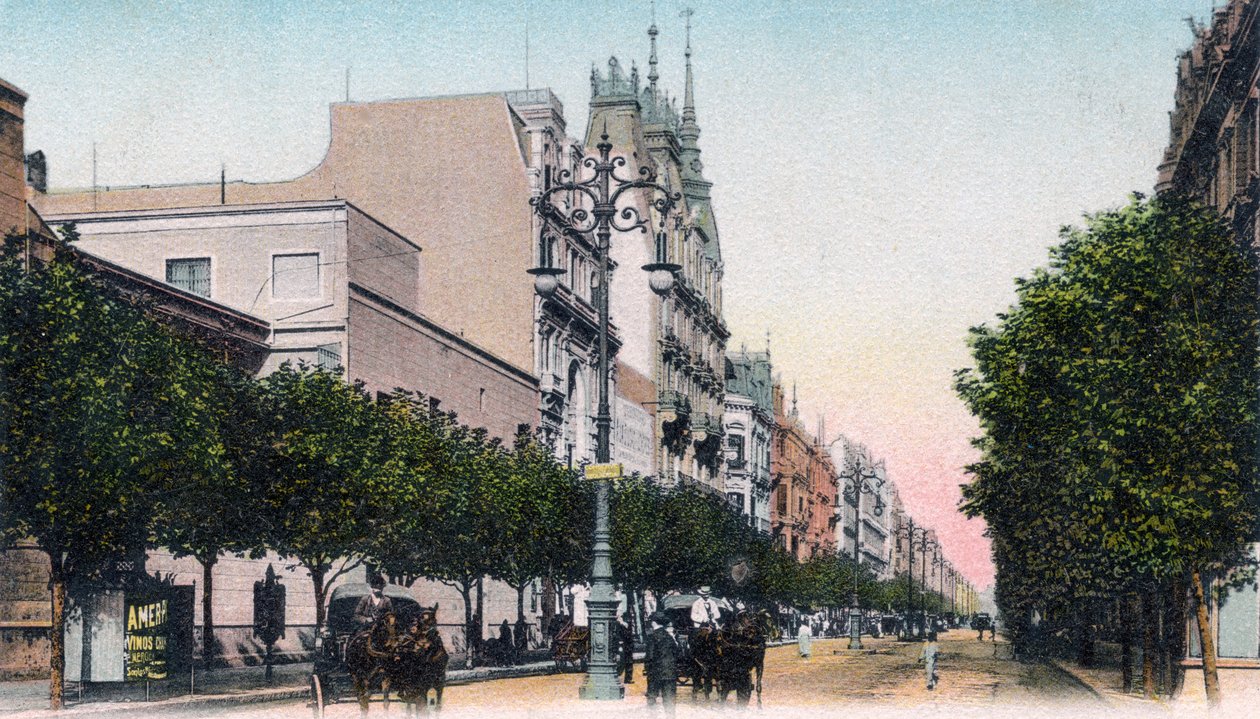 Avenida de Mayo, Buenos Aires, Argentina, begyndelsen af ​​det 20. århundrede af Unbekannt