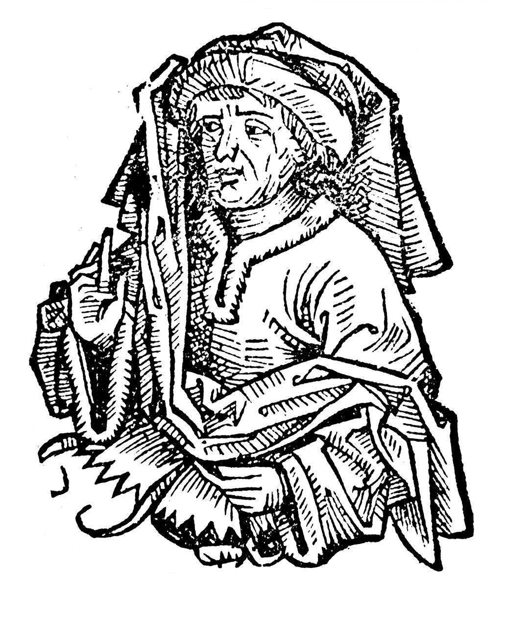 Averroes Ibn Rushd 1126-1198, fremtrædende middelalderlig islamisk filosof, 1493 af Unbekannt