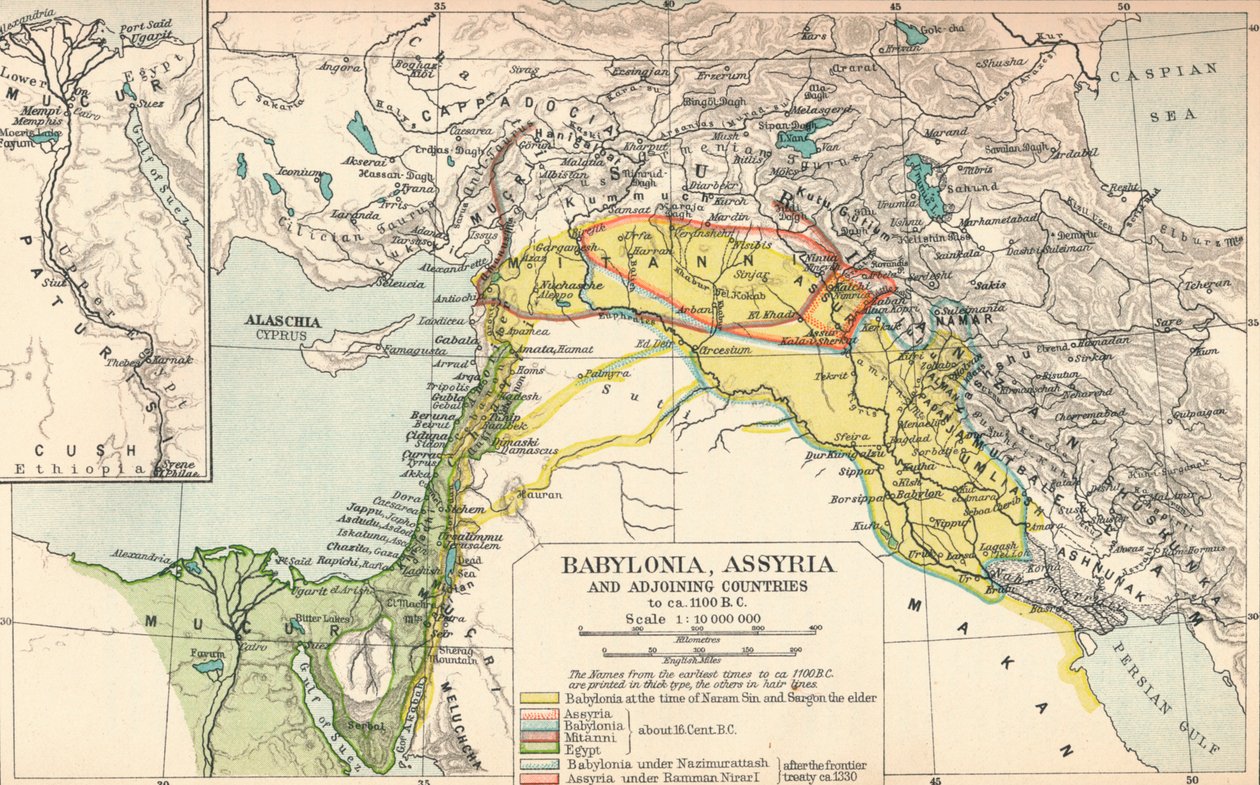 Babylonien, Assyrien og tilstødende lande, c1902, 1903 af Unbekannt