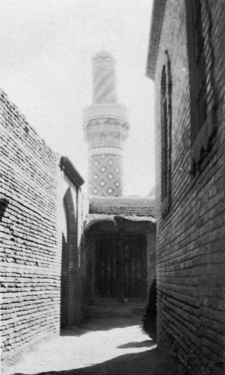 Backstreet og gammel moské, Bagdad, Irak, 1917-1919 af Unbekannt