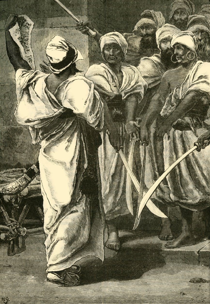 Bagaeus leverer sine budskaber til den persiske garde, 1890. af Unbekannt