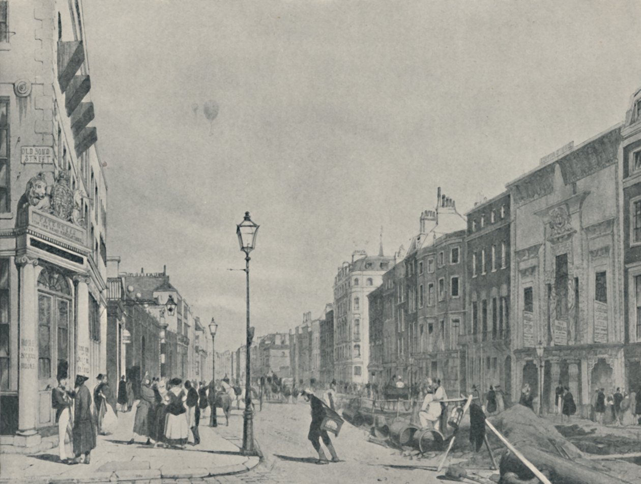 Balloner over Piccadilly, 1842, 1920 af Unbekannt