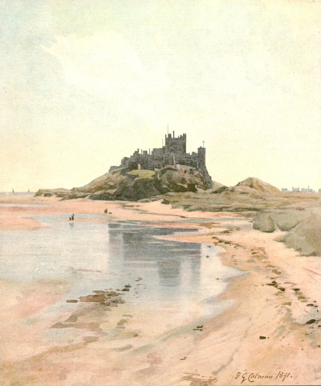 Bamborough Castle, 1891, c1900. af Unbekannt