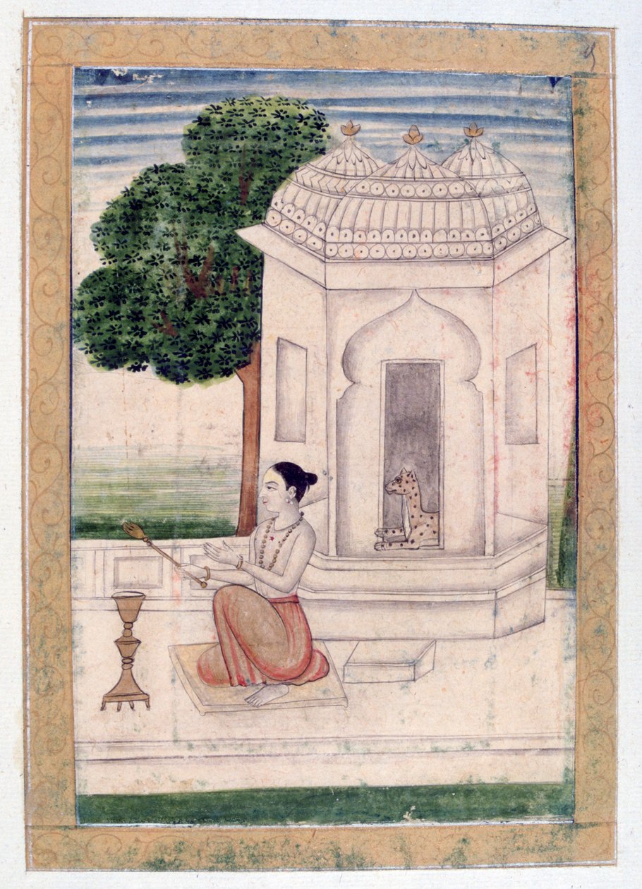 Bengali Ragini, Ragamala Album, School of Rajasthan, 1800-tallet af Unbekannt