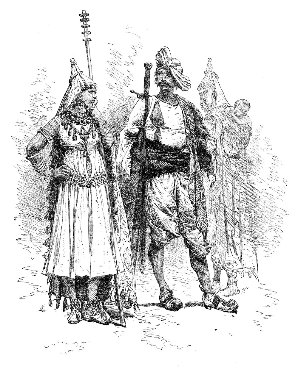 Banjari mænd og kvinder, Orissa, Indien, 1895 af Unbekannt