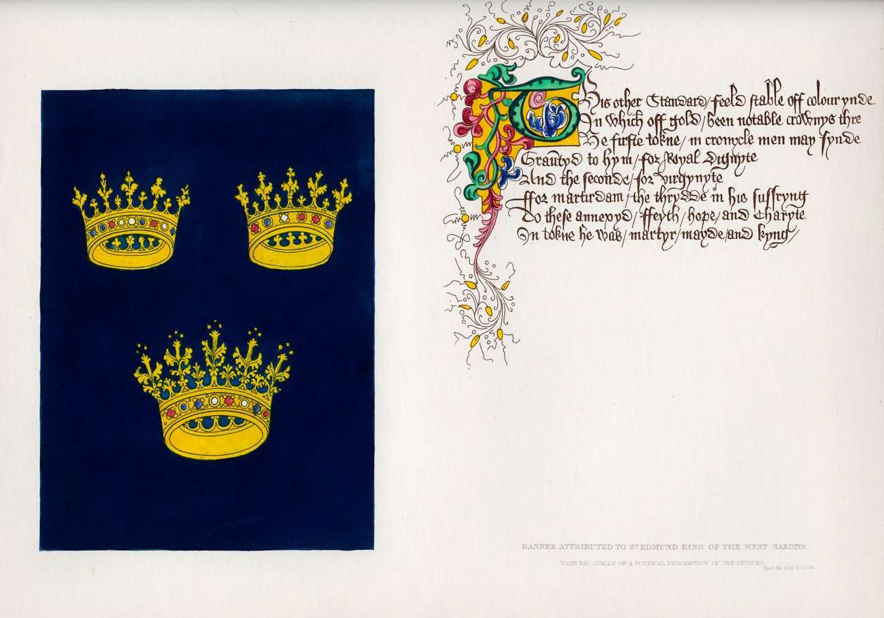 Banner og digt, c1400-tallet, 1840 af Unbekannt