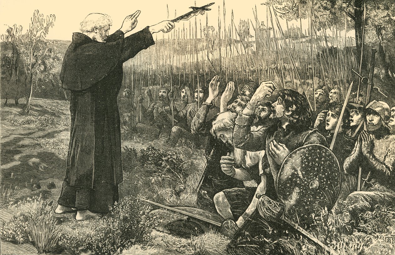Bannockburn: Abbeden af Inchaffray velsigner skotterne før slaget, 1314, 1890. af Unbekannt