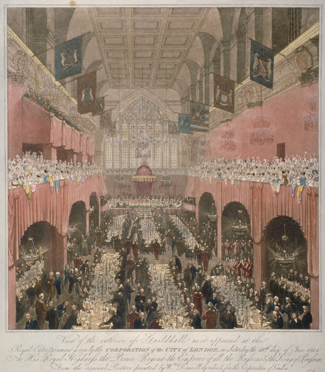 Banket i Guildhall, City of London, 1814-1815. af Unbekannt
