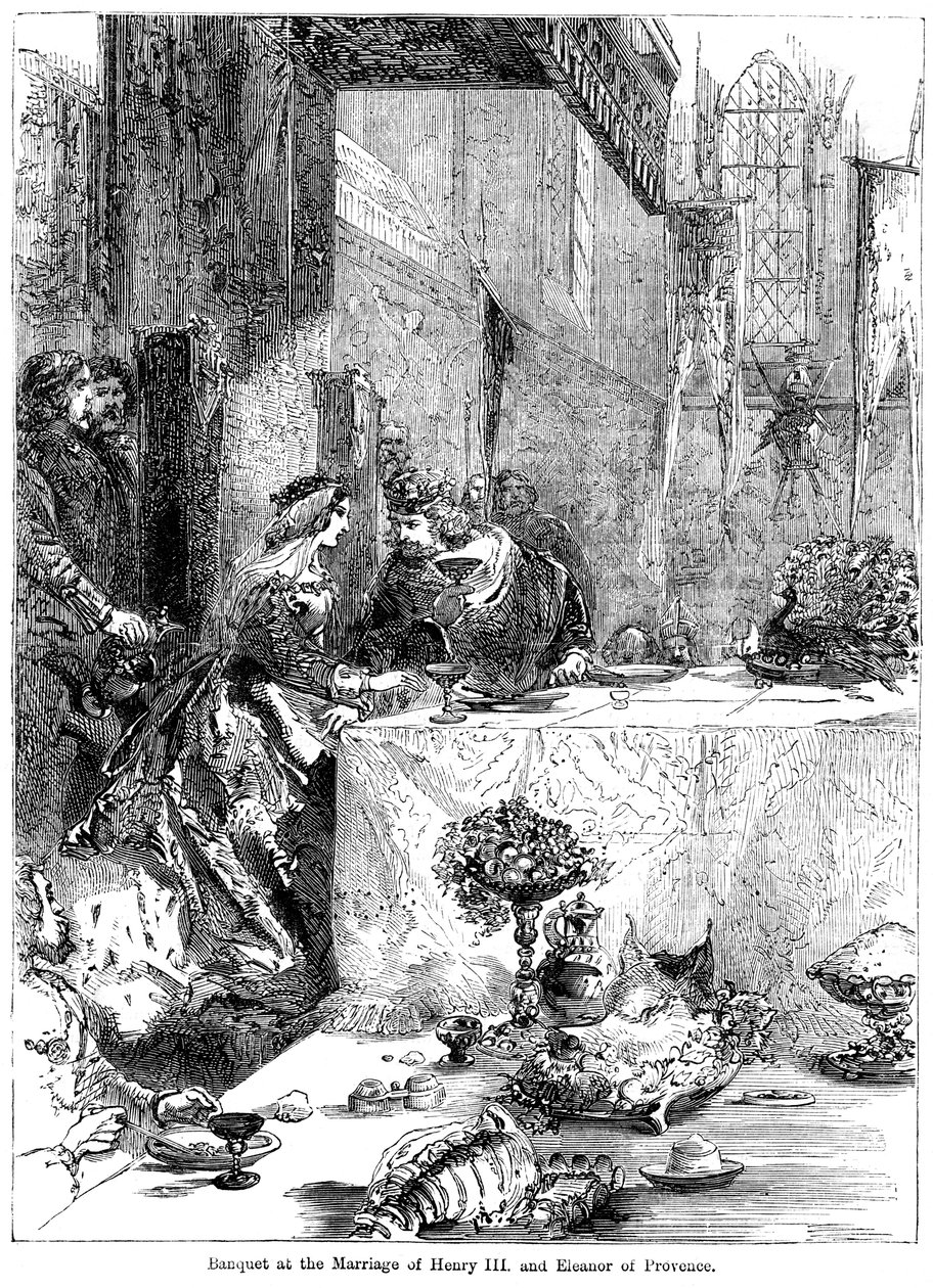 Banket ved ægteskabet mellem kong Henrik III 1207-1272 og Eleanor af Provence c1223-1291, 1236 af Unbekannt