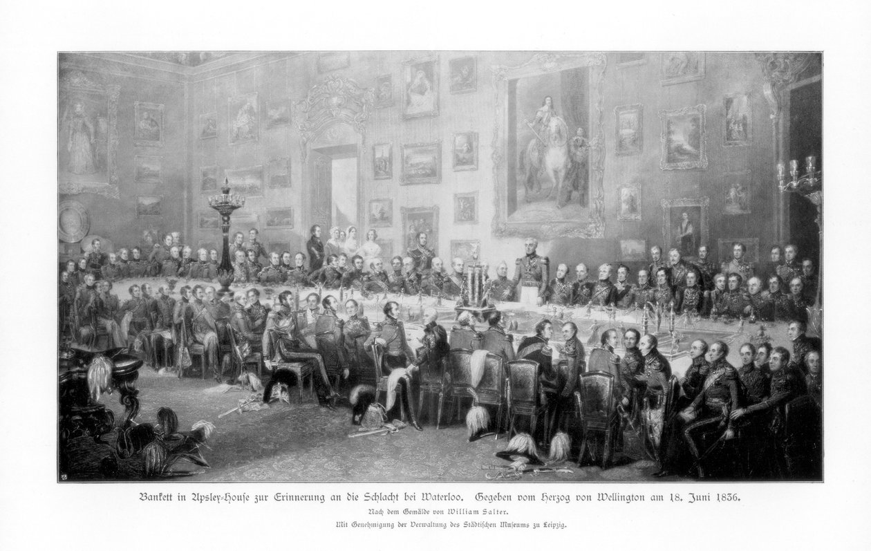 Banket til minde om sejren ved Waterloo, 1836 1900 af Unbekannt