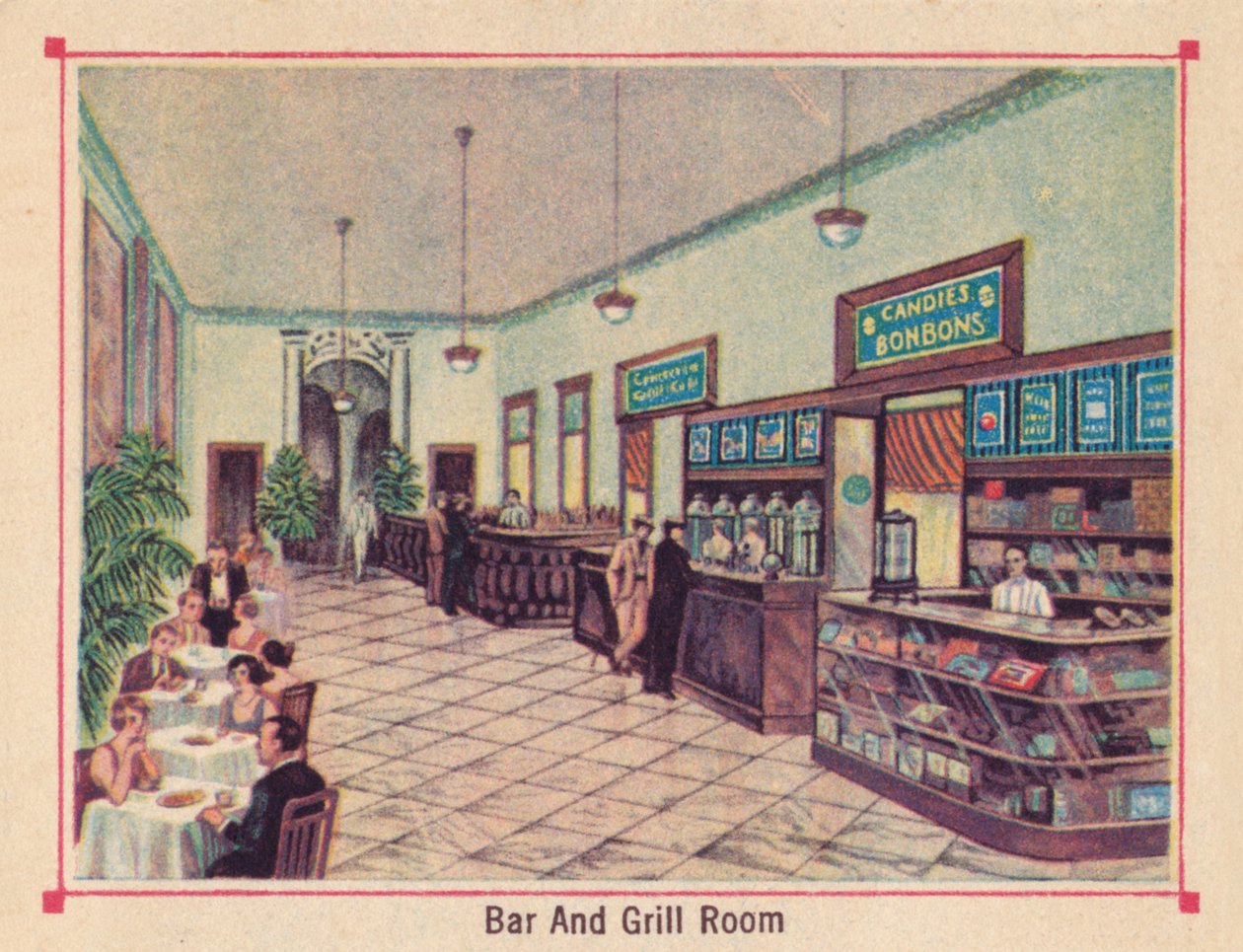 Bar and Grill Room - Hotel Florida - Havana - Cuba, c1910 af Unbekannt