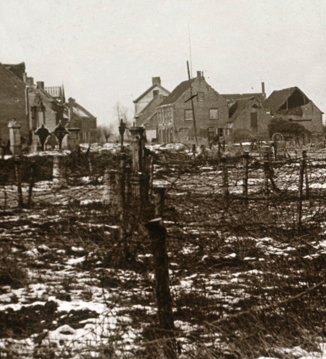 Pigtråd, Nieuwkapelle, Flandern, Belgien, c1914-c1918 af Unbekannt