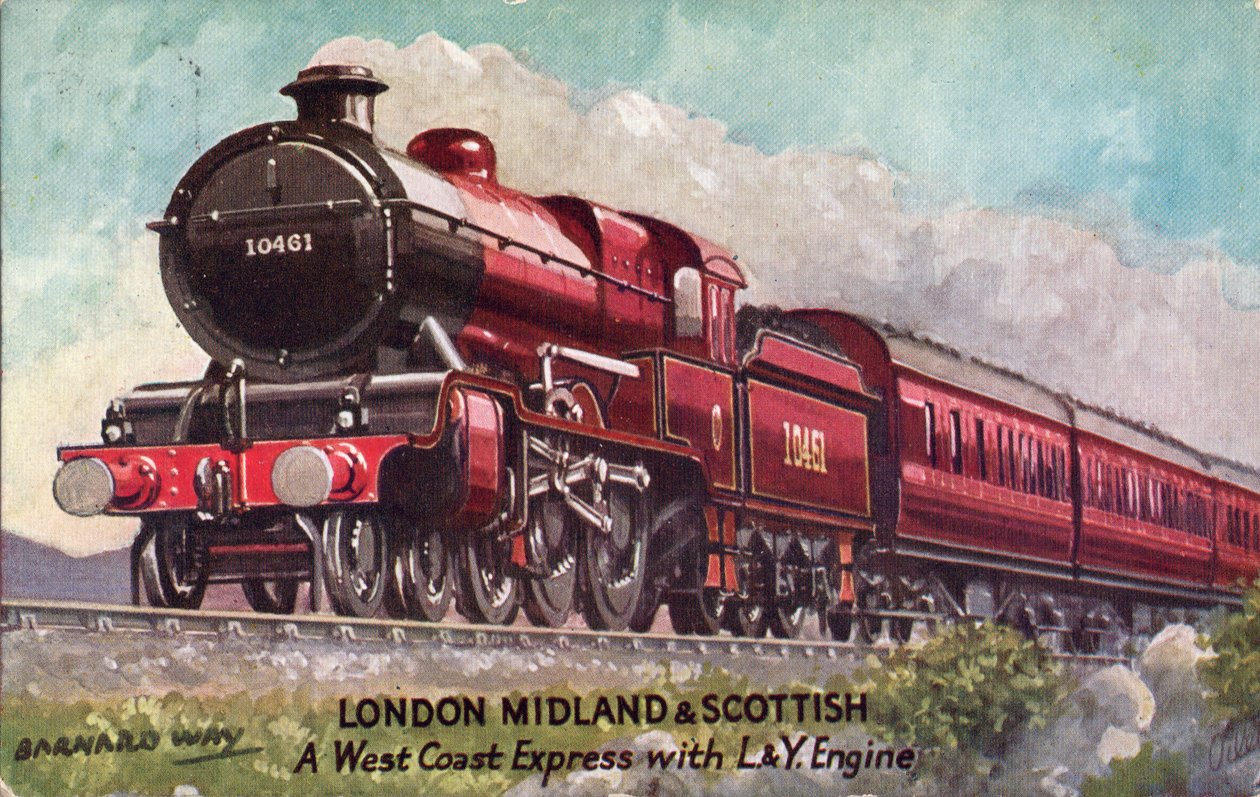 Barnard Way - London Midland & Scottish, en West Coast Express med L&Y Engine, 1933. af Unbekannt