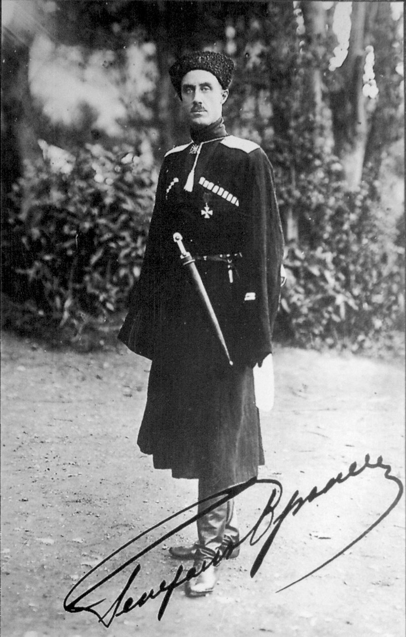 Baron Pyotr Nikolayevich Wrangel, hvid general fra den russiske borgerkrig, 1919. af Unbekannt