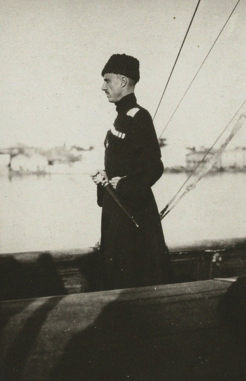 Baron Pyotr Nikolayevich Wrangel på Yachten Lucullus. Lemnos, 1921. af Unbekannt