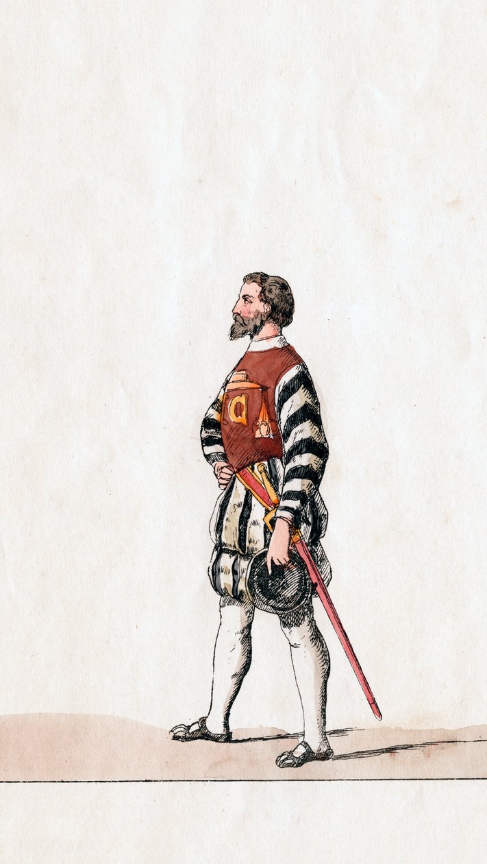 Baron, kostumedesign til Shakespeares skuespil, Henry VIII, 1800-tallet af Unbekannt