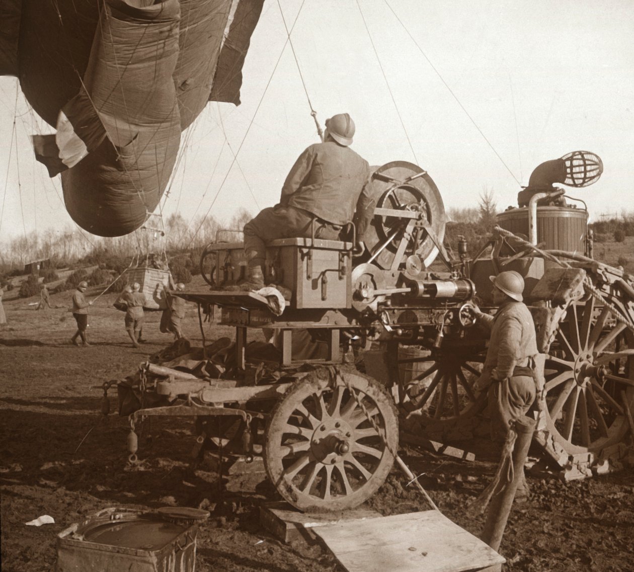 Barrageballon, Genicourt, Nordfrankrig, c1914-c1918 af Unbekannt