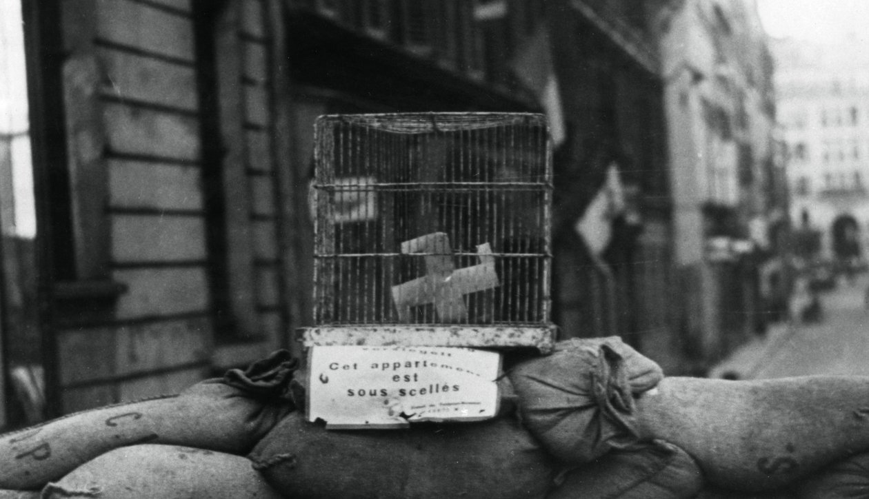 Barrikade på Rue de Chateaudun, befrielse af Paris, august 1944 af Unbekannt