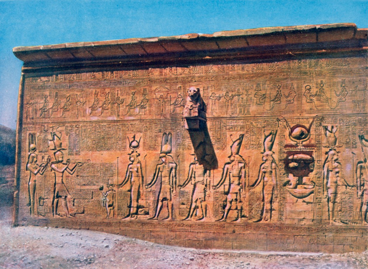 Basrelief af Cleopatra, Caesarion, Hathors tempel, Dendara i Egypten, 20. århundrede af Unbekannt