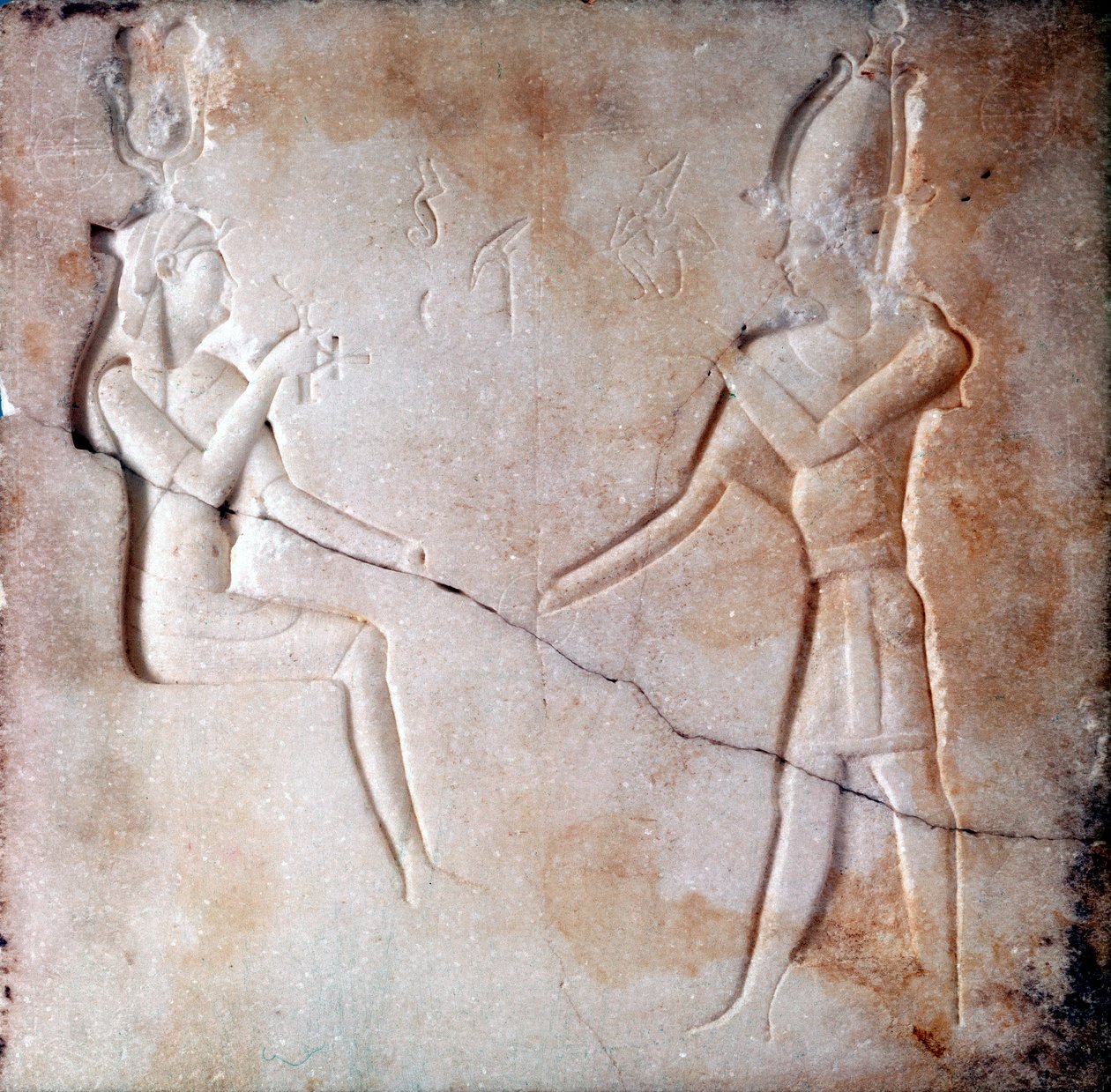 Bas-relief, der viser guderne Isis og Osiris, ptolemæisk periode, oldtidens Egypten, 323-30 f.Kr. af Unbekannt