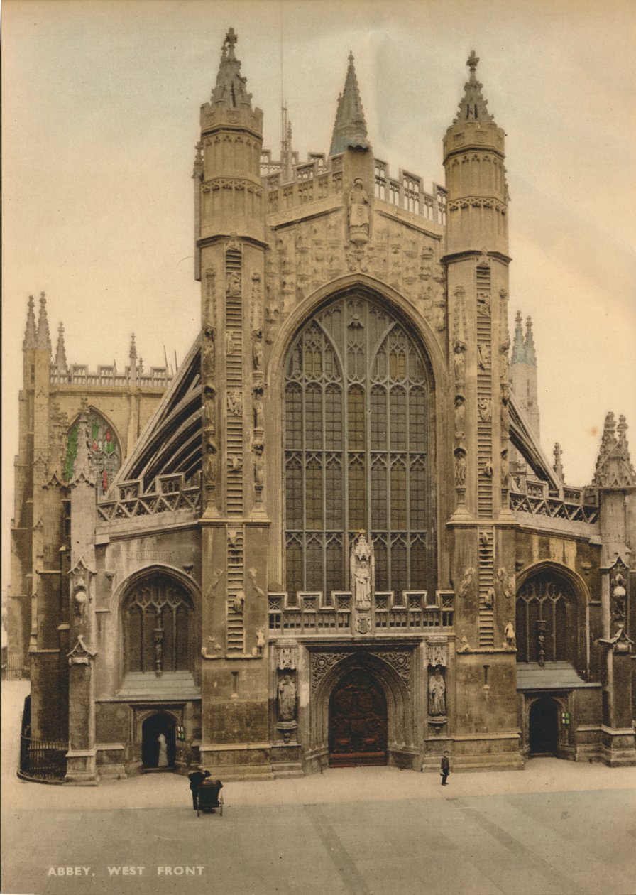 Bath Abbey, vestfronten, c1925 af Unbekannt