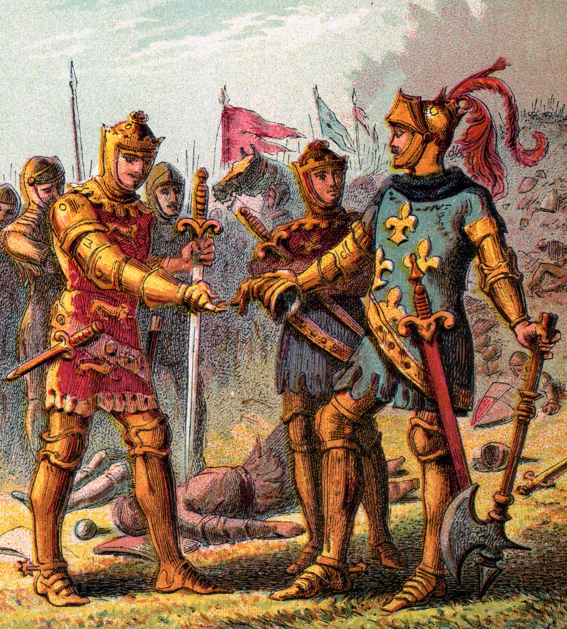 Slaget ved Poitiers, 1356, c1850 af Unbekannt