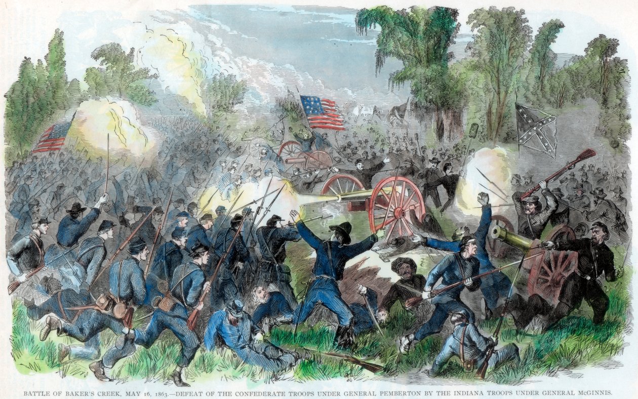 Slaget ved Bakers Creek, Mississippi, amerikansk borgerkrig, 16. maj 1863 af Unbekannt