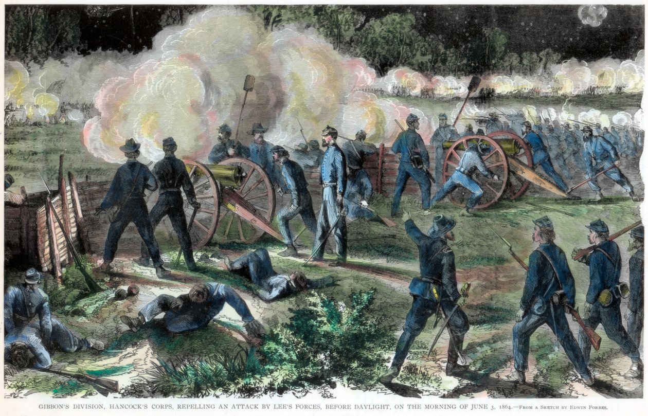 Slaget ved Cold Harbor, Virginia, amerikansk borgerkrig, 3. juni 1864 af Unbekannt