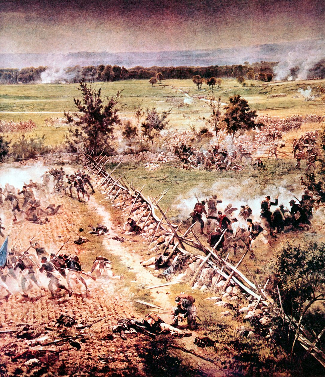 Slaget ved Gettysburg, amerikansk borgerkrig, 1-3 juli 1863 af Unbekannt