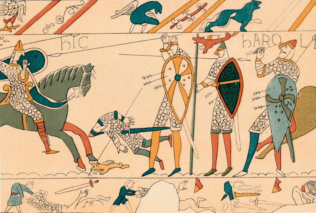 Battle of Hastings & Death of Harold, 1800-tallet. af Unbekannt