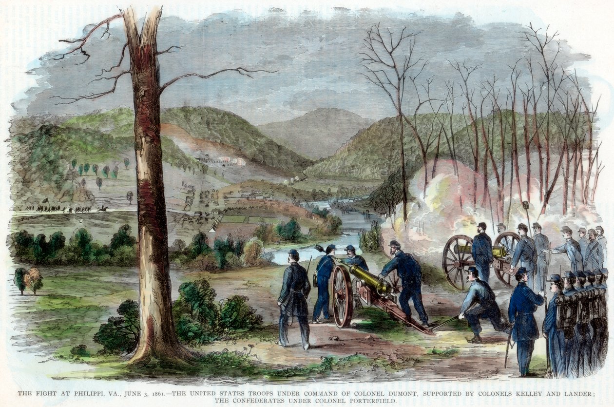 Slaget ved Philippi, West Virginia, amerikansk borgerkrig, 3. juni, 1861 af Unbekannt