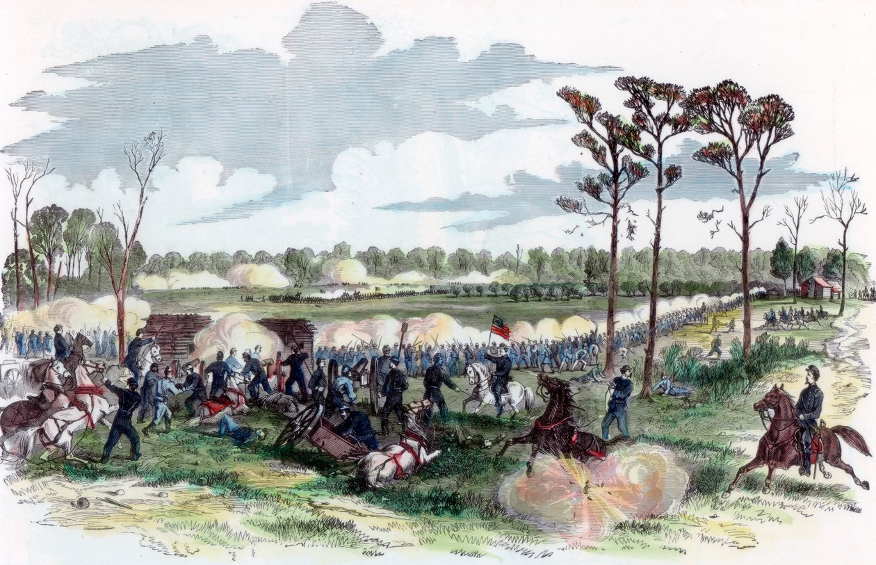 Slaget ved Shiloh, Tennessee, amerikansk borgerkrig, 6. april 1862 af Unbekannt