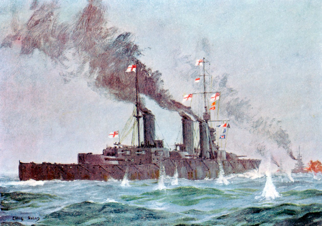 Battlecruiser HMS Lion kommer i aktion, Jyllandsslaget 31. maj - 1. juni 1916 af Unbekannt