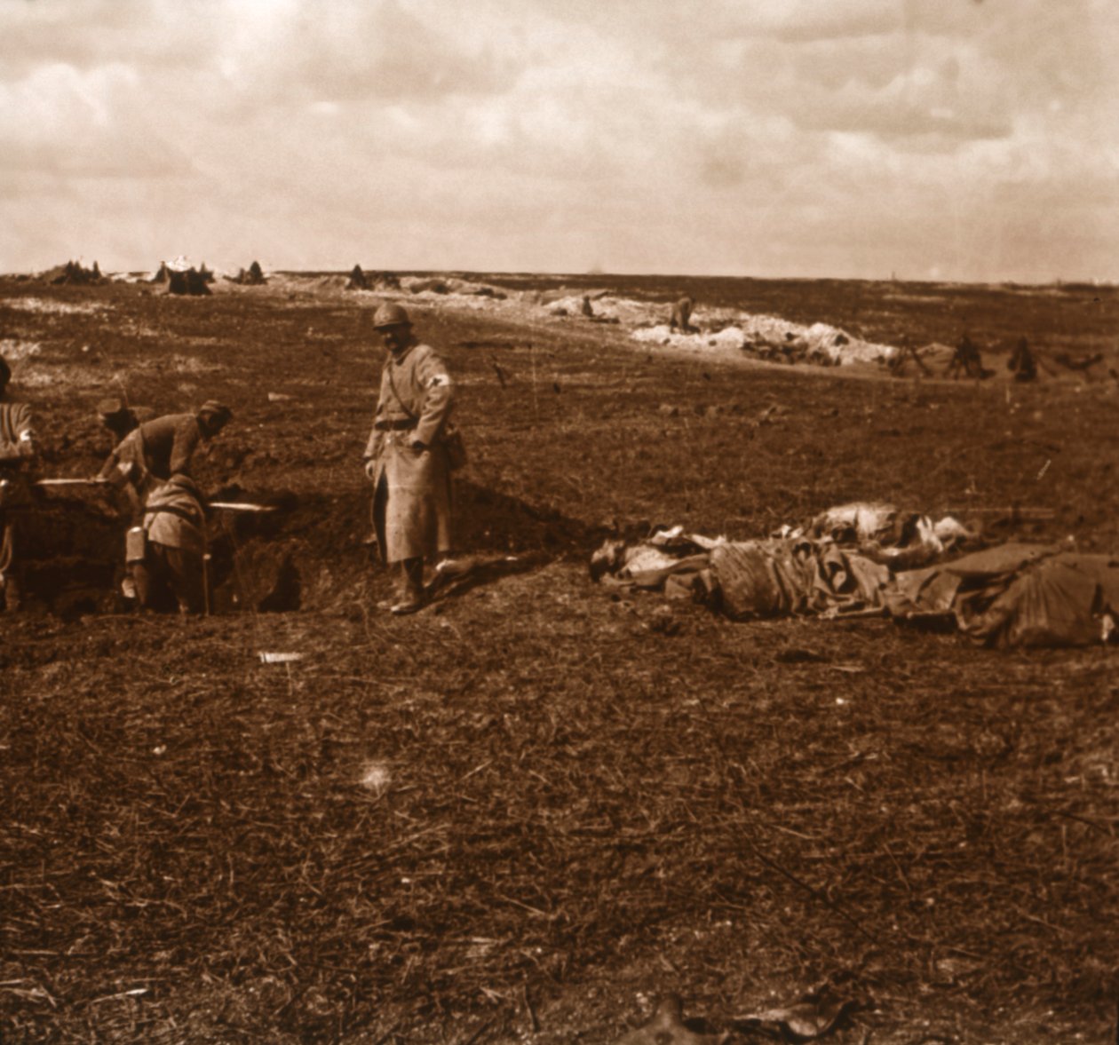 Slagmarkslejr, Lihons, Nordfrankrig, c1914-c1918 af Unbekannt