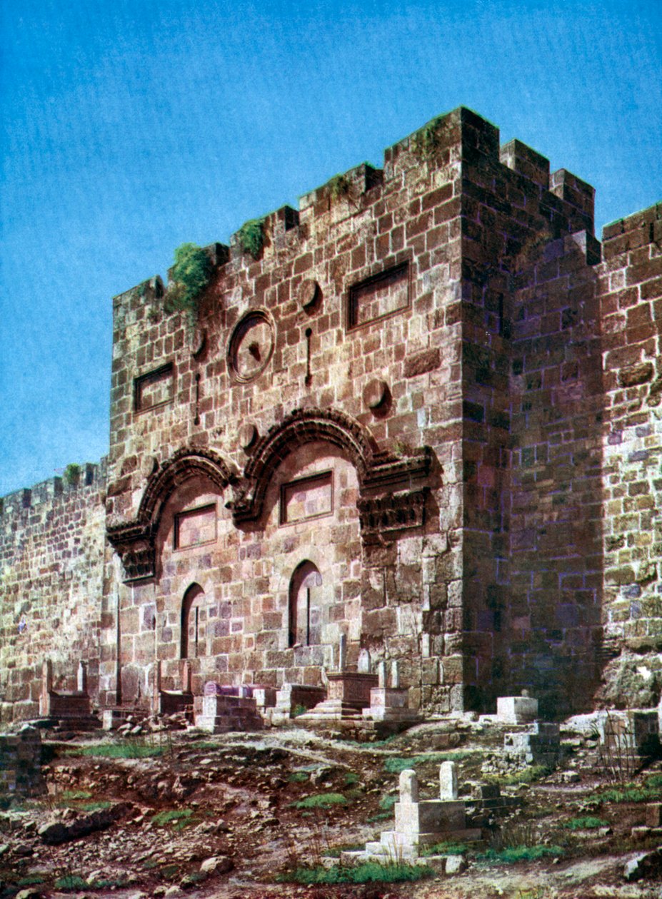 Battlements of Temple Hill, Jerusalem, Israel, 1933-1934 af Unbekannt