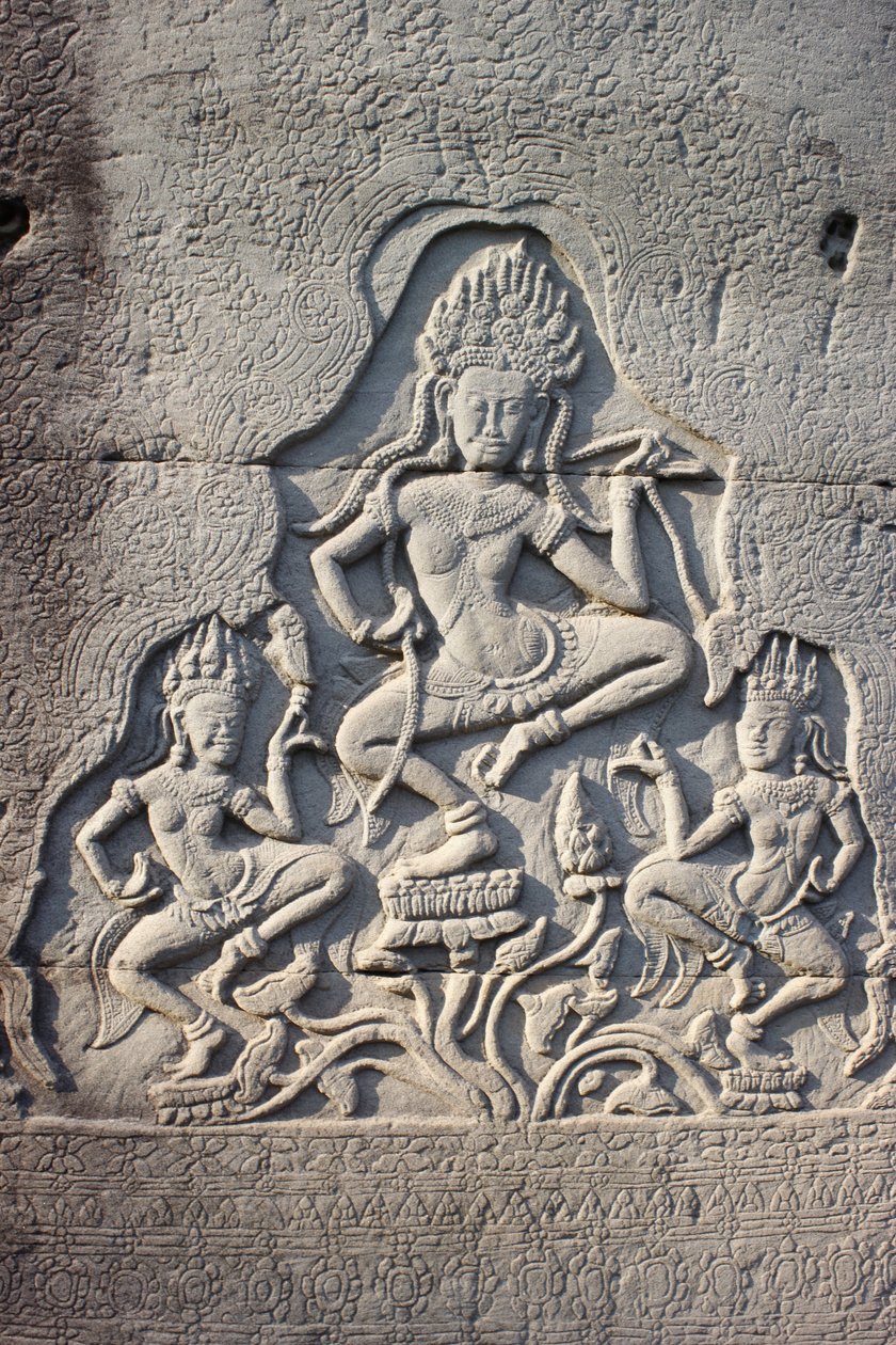 Bayon Celestial Dancers hugget ind i en søjle, Siem Reap, Cambodia af Unbekannt