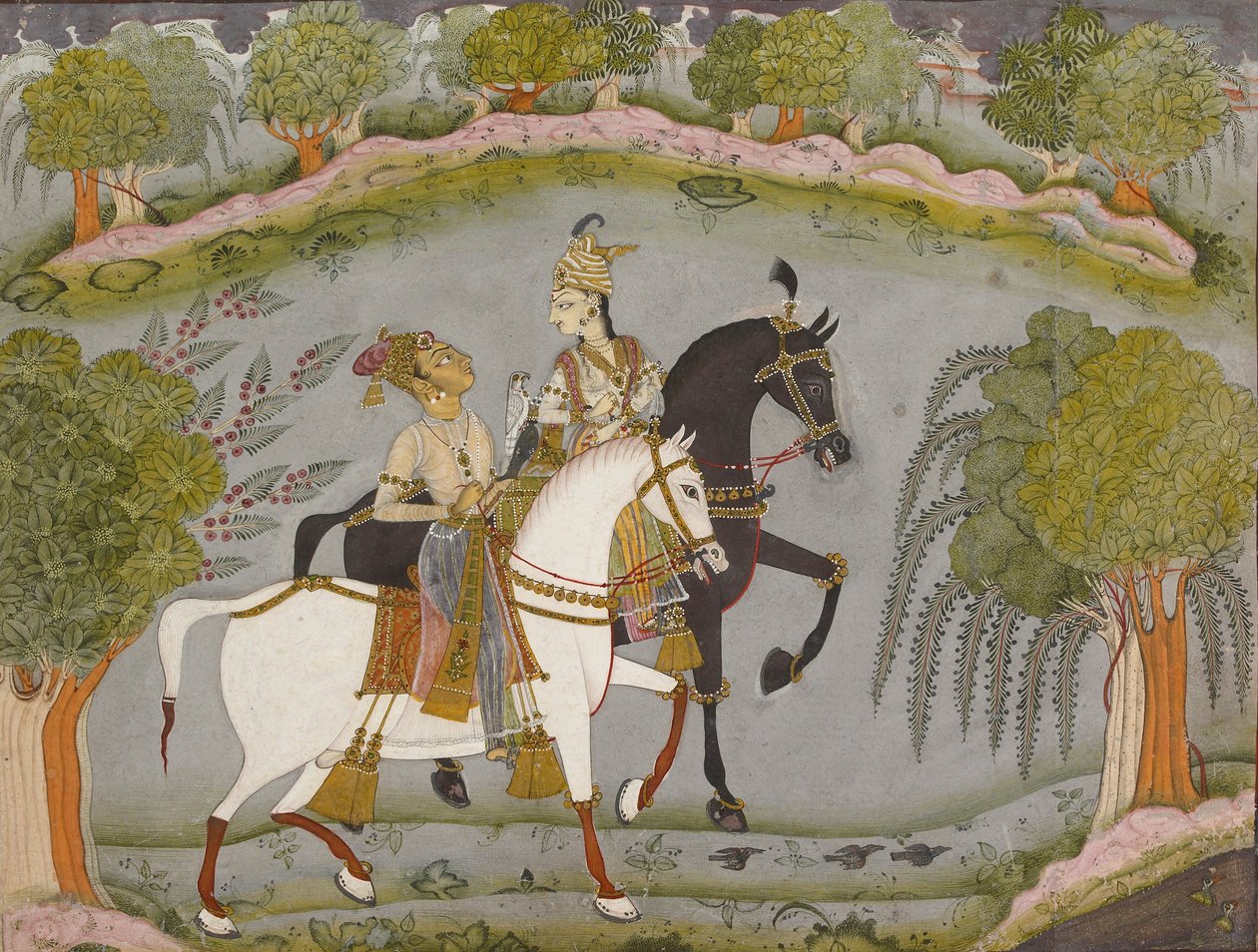 Baz Bahadur og Rupmati, c1720 af Unbekannt