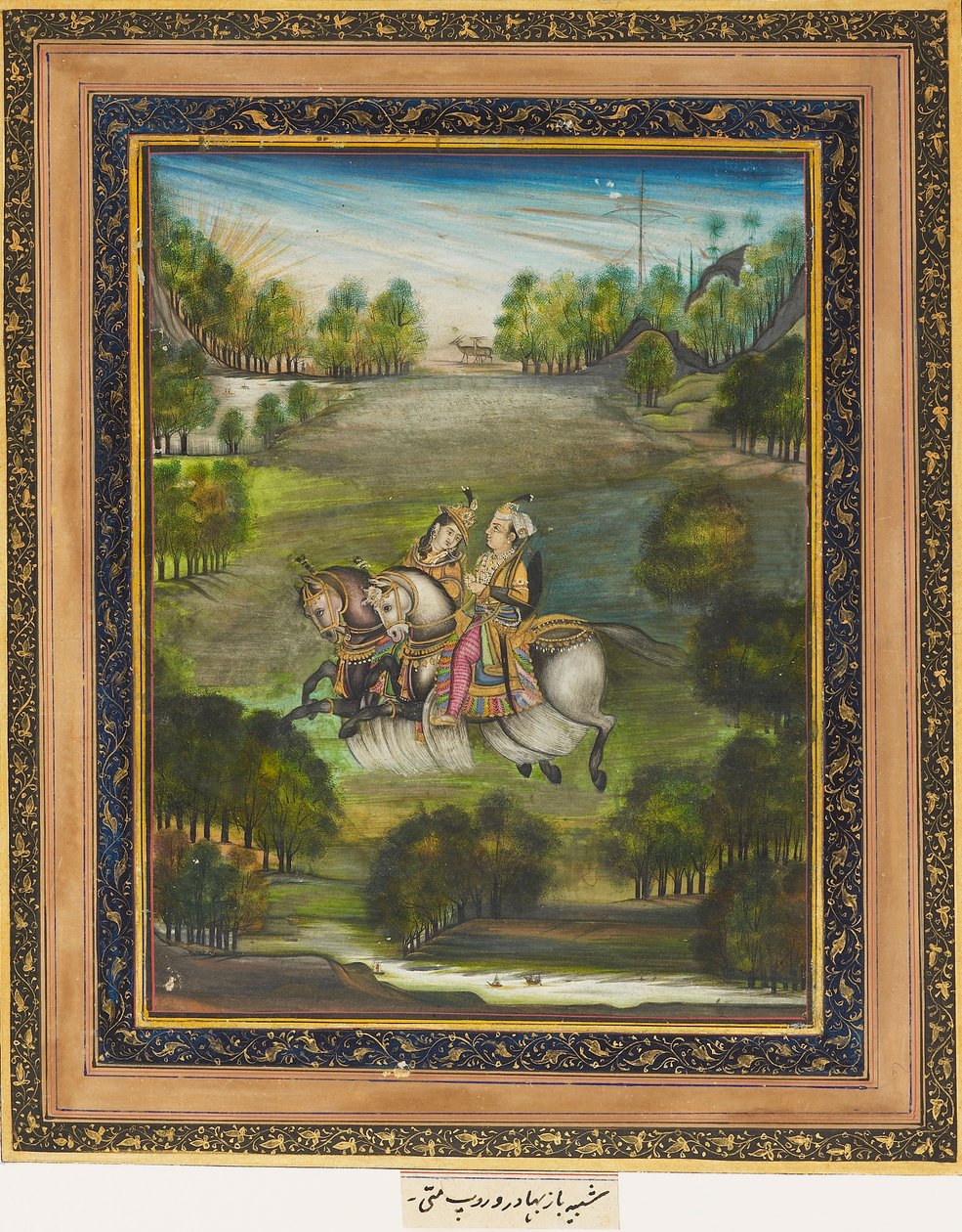 Baz Bahadur og Rupmati, c1820 af Unbekannt