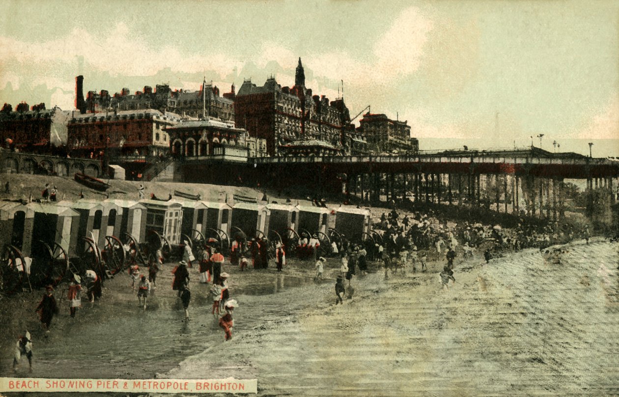 Beach Viser Pier & Metropole, Brighton, slutningen af det 19.-begyndelsen af det 20. århundrede. af Unbekannt