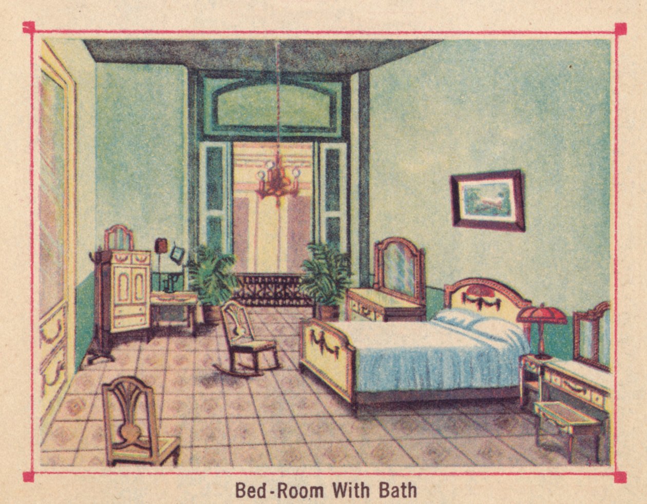 Soveværelse med bad - Hotel Florida - Havana - Cuba, c1910 af Unbekannt