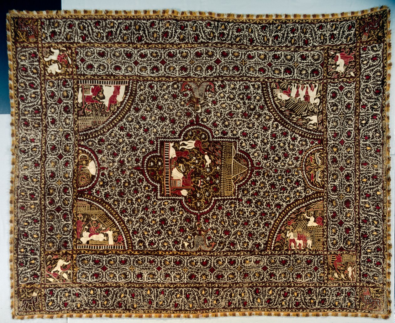 Sengetæppe, 1600-1700-tallet. af Unbekannt
