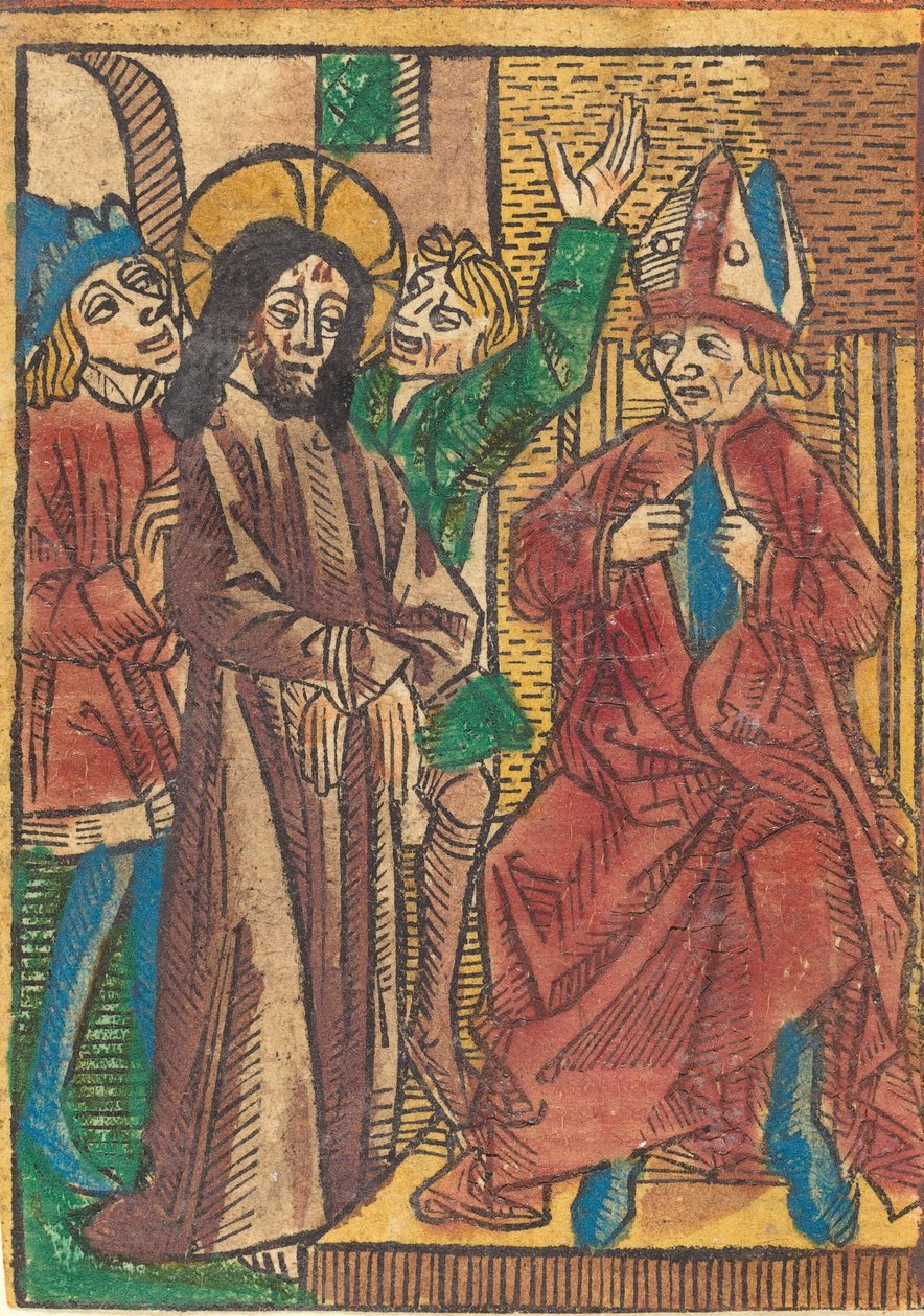 Før Kajfas, ca. 1490. af Unbekannt