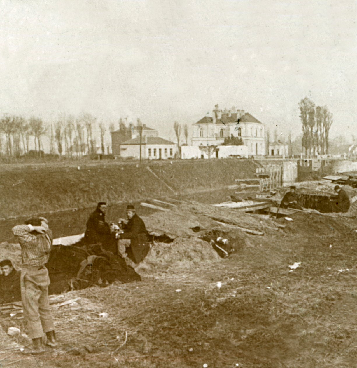 Belgisk udkig, Yser, Flandern, Belgien, c1914-c1918 af Unbekannt
