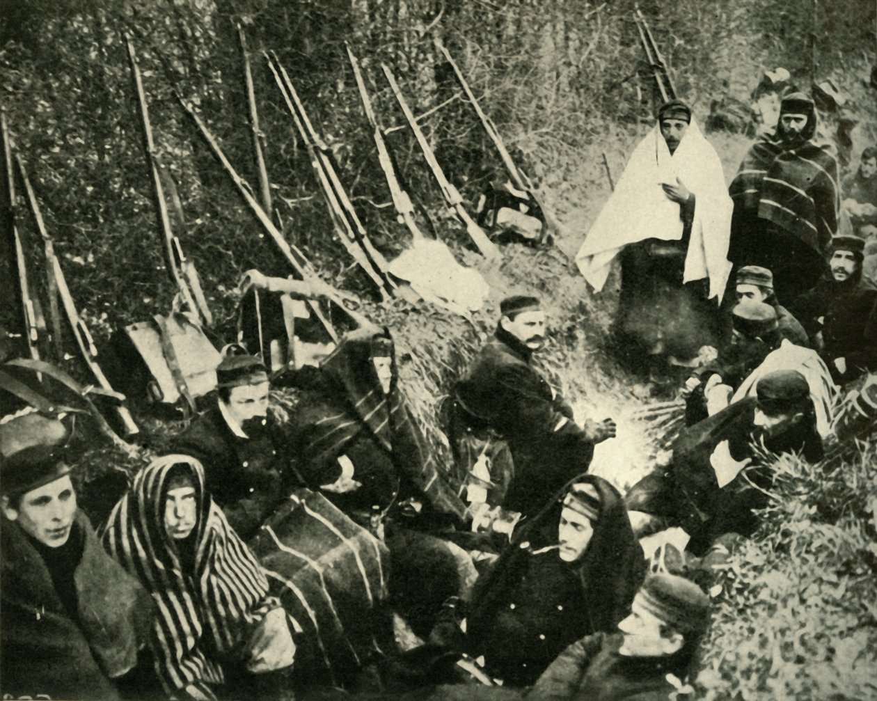 Belgiske soldater i skyttegravene, Første Verdenskrig, 1914, c1920. af Unbekannt