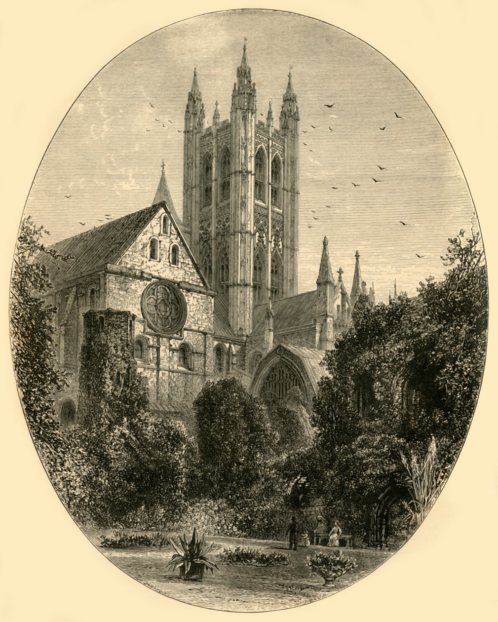 Bell Harry Tower, Canterbury Cathedral, 1890. af Unbekannt