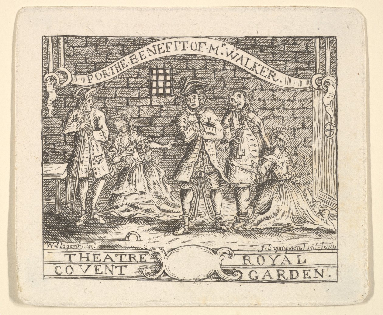 Fordelsbillet til Walker, ca. 1735. af Unbekannt