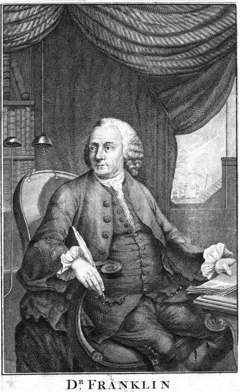Benjamin Franklin, amerikansk videnskabsmand, opfinder og statsmand, slutningen af det 18. århundrede af Unbekannt