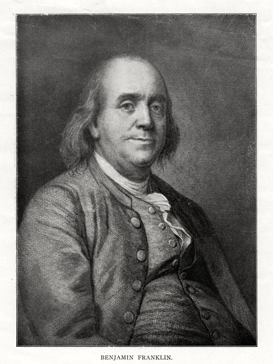 Benjamin Franklin, amerikansk statsmand, printer og videnskabsmand, det 20. århundrede af Unbekannt
